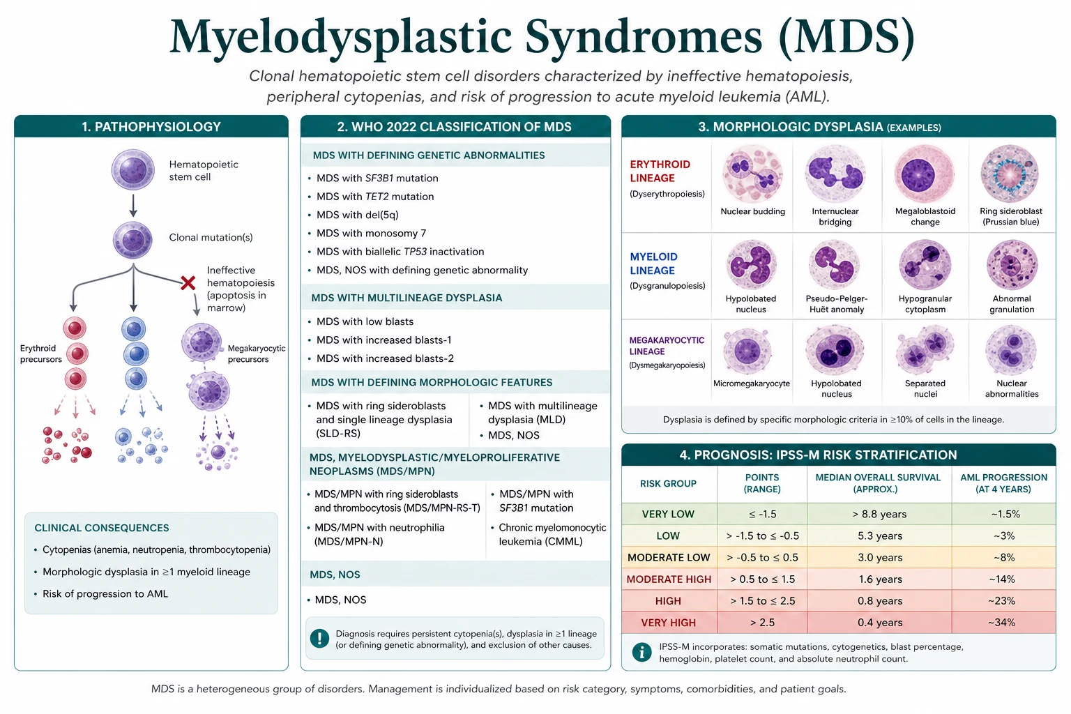 Classification diagram for Myelodysplastic Syndromes.