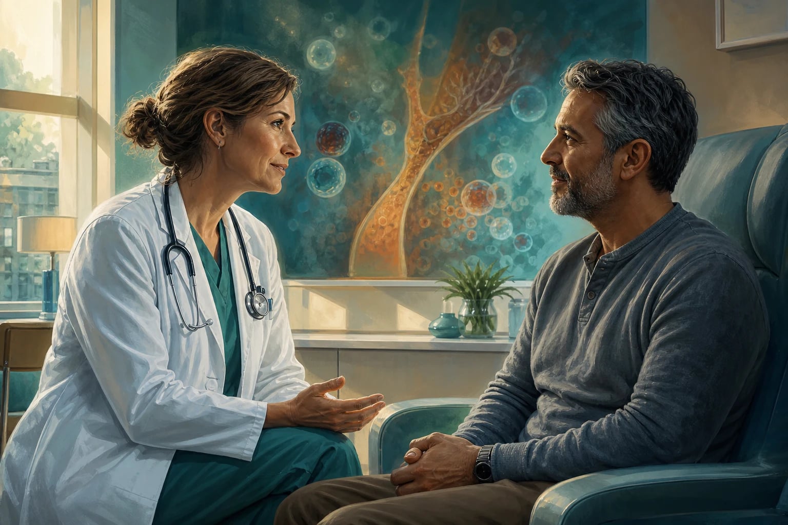 Clinical overview scene for Myeloproliferative Neoplasms.