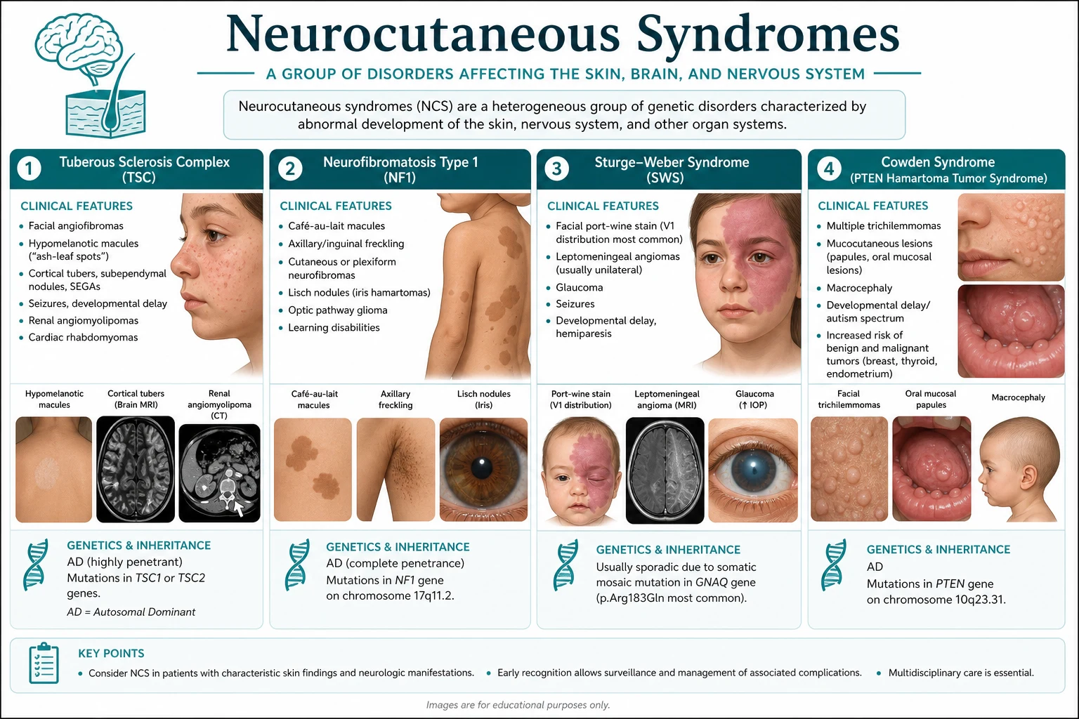 Classification diagram for Neurocutaneous Syndromes.