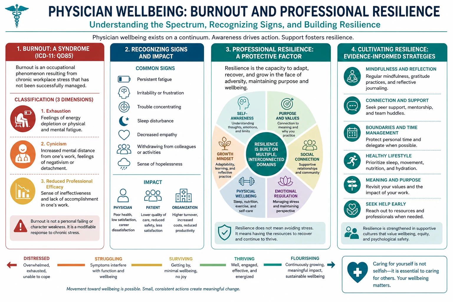Classification diagram for Physician Wellbeing Burnout AND Professional Resilience.