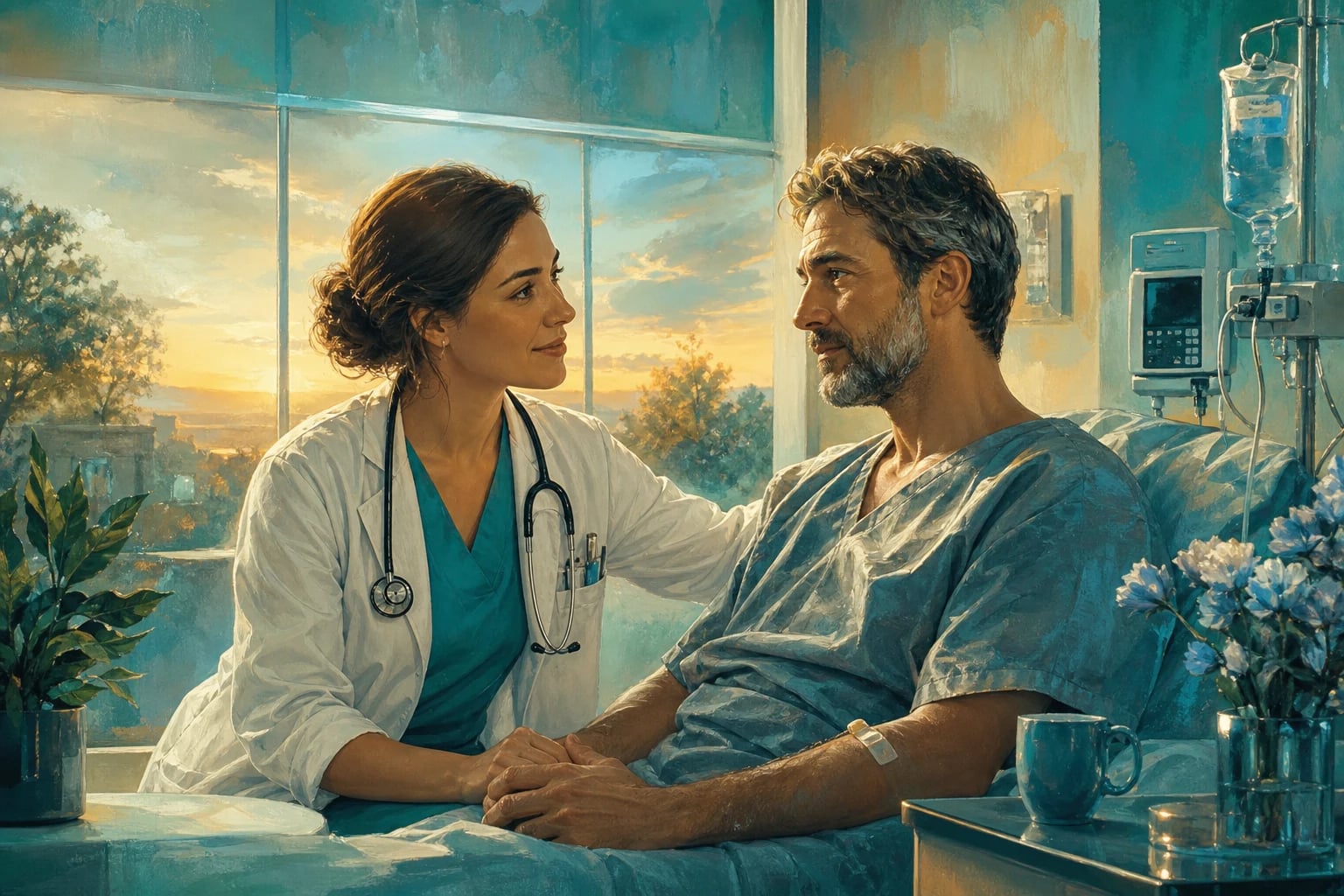 Clinical overview scene for Physician Wellbeing Burnout AND Professional Resilience.