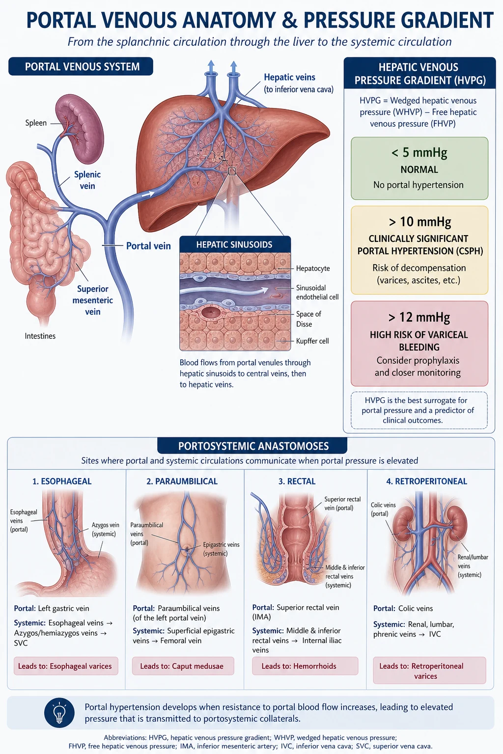 Portal venous system anatomy and hepatic venous pressure gradient measurement