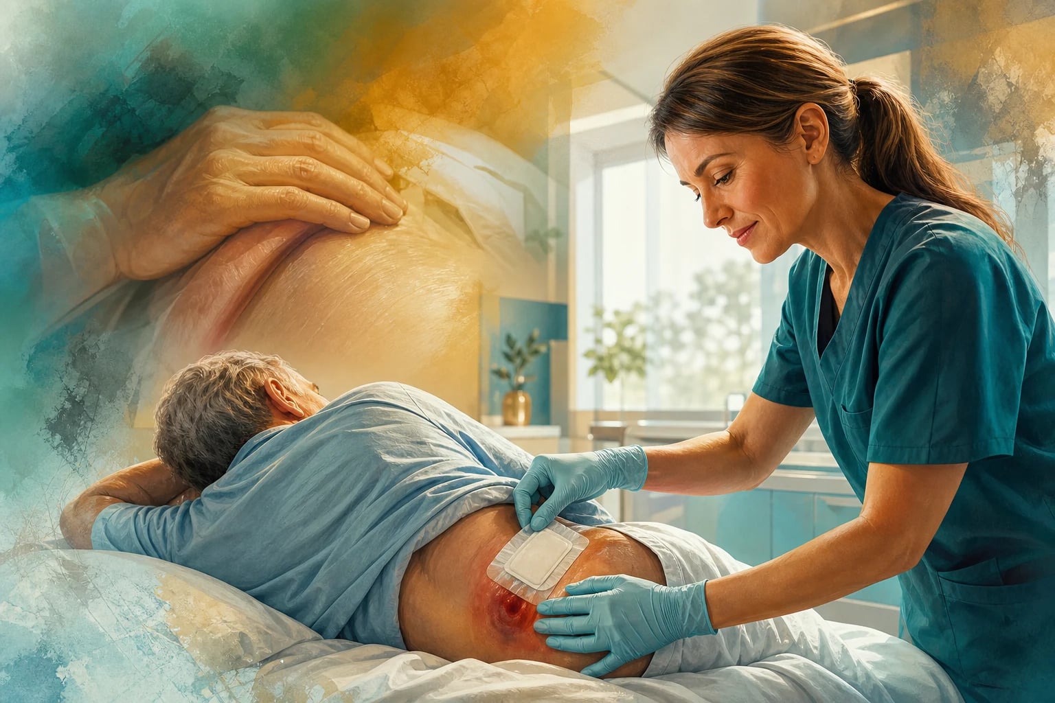 Clinical overview scene for Pressure Injuries AND Wound Care.