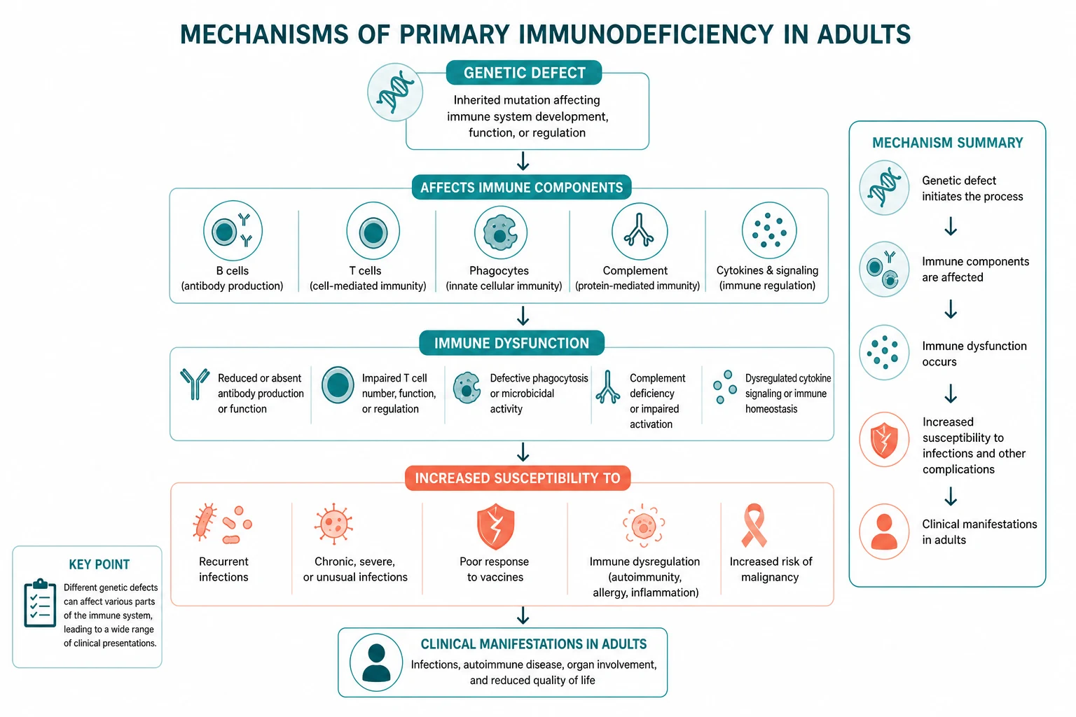 Pathophysiology of primary immunodeficiency adults