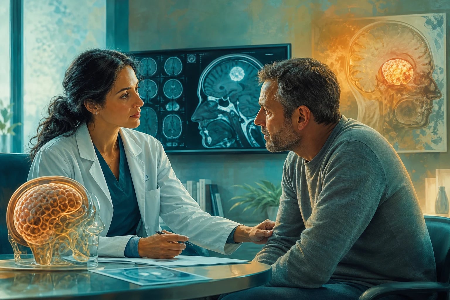 Clinical overview scene for Raised Intracranial Pressure AND Brain Tumours.