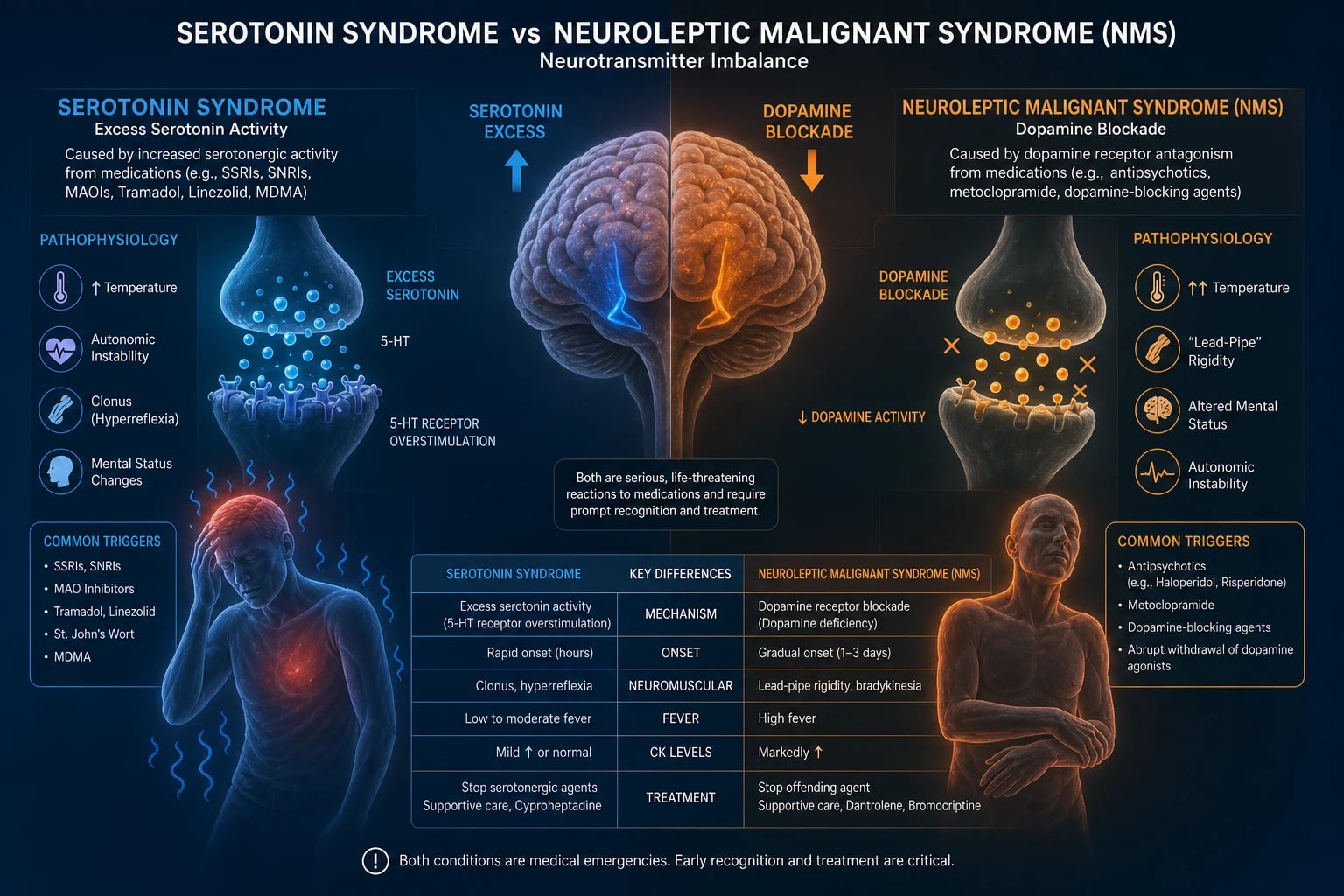 Clinical overview of serotonin syndrome nms