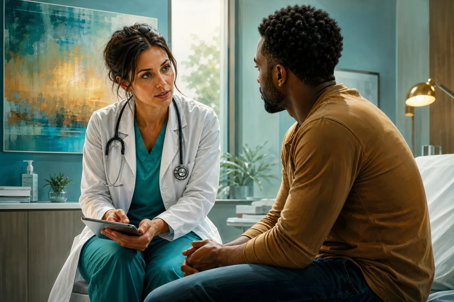 Clinical overview scene for Sexually Transmitted Infections.
