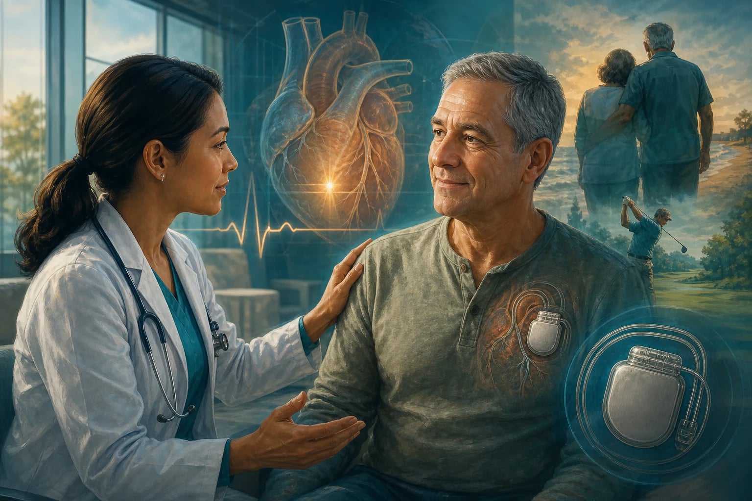 Clinical overview scene for Sudden Cardiac Death AND ICD CRT Therapy.