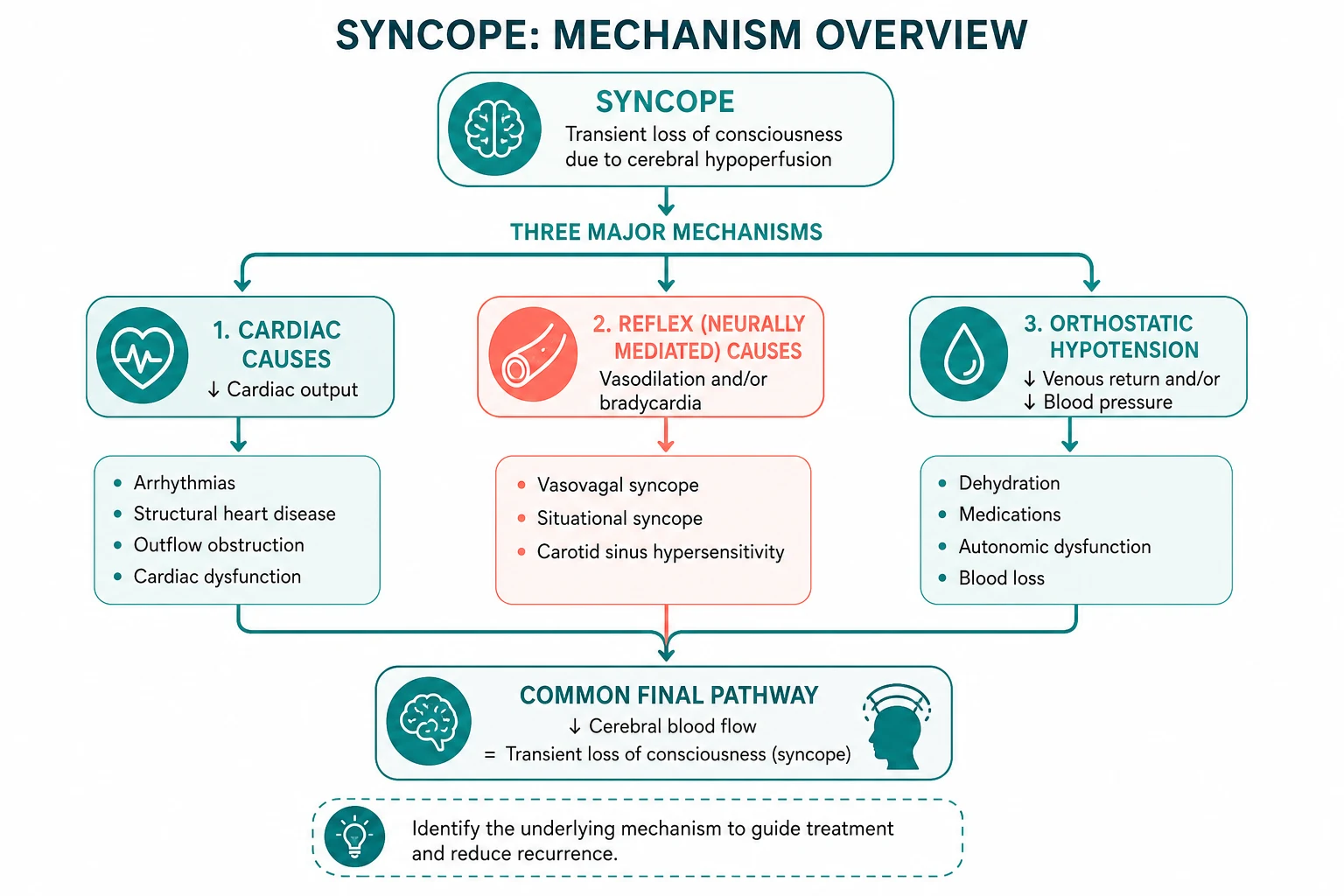 Pathophysiology for syncope