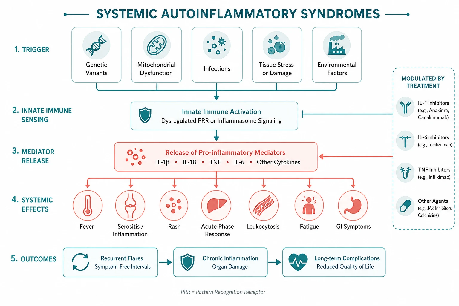 Pathophysiology for systemic autoinflammatory syndromes