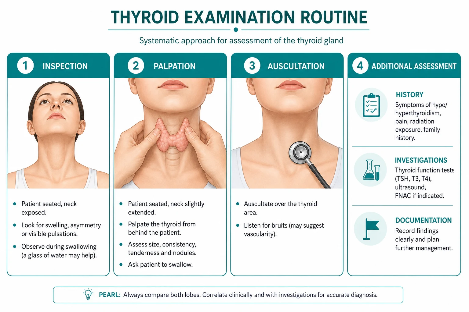 Classification of thyroid examination routine