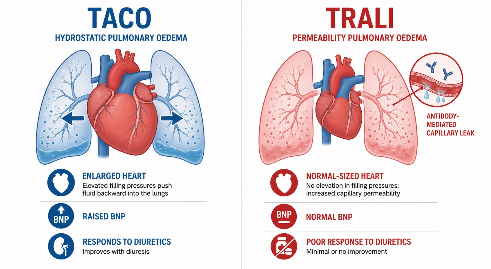 TACO versus TRALI: hydrostatic versus permeability pulmonary oedema