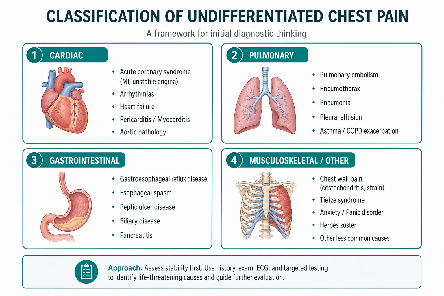 Classification for undifferentiated chest pain