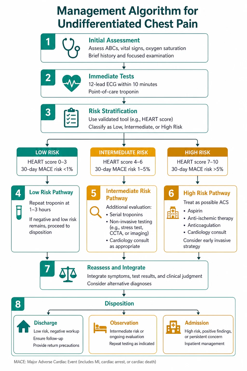 Management for undifferentiated chest pain