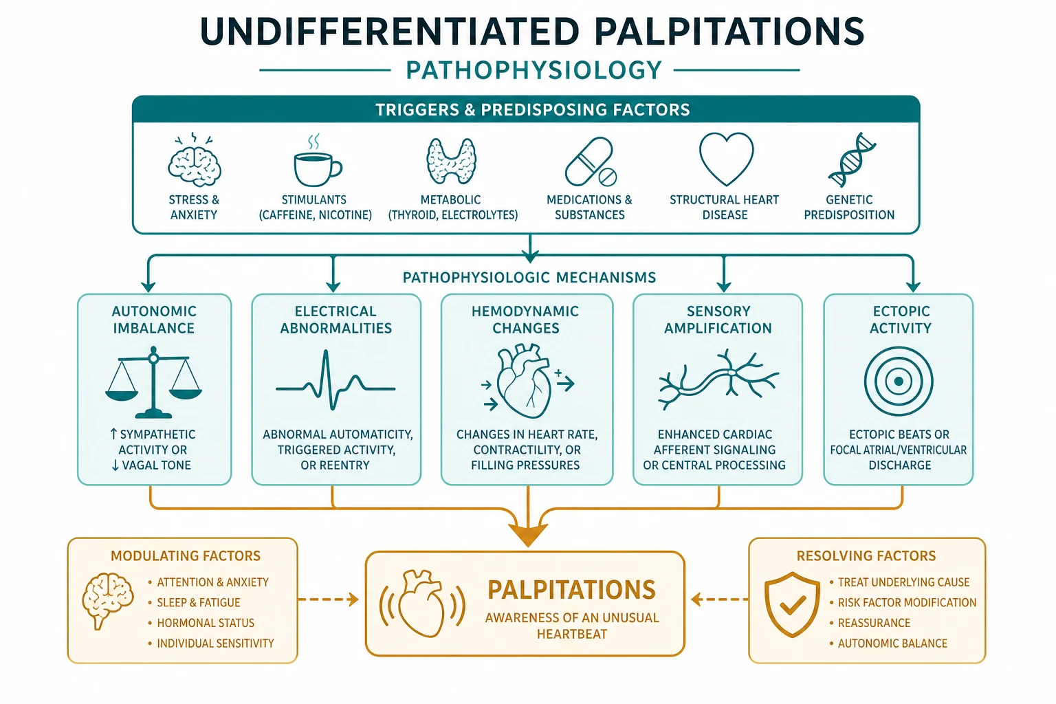 Pathophysiology of undifferentiated palpitations