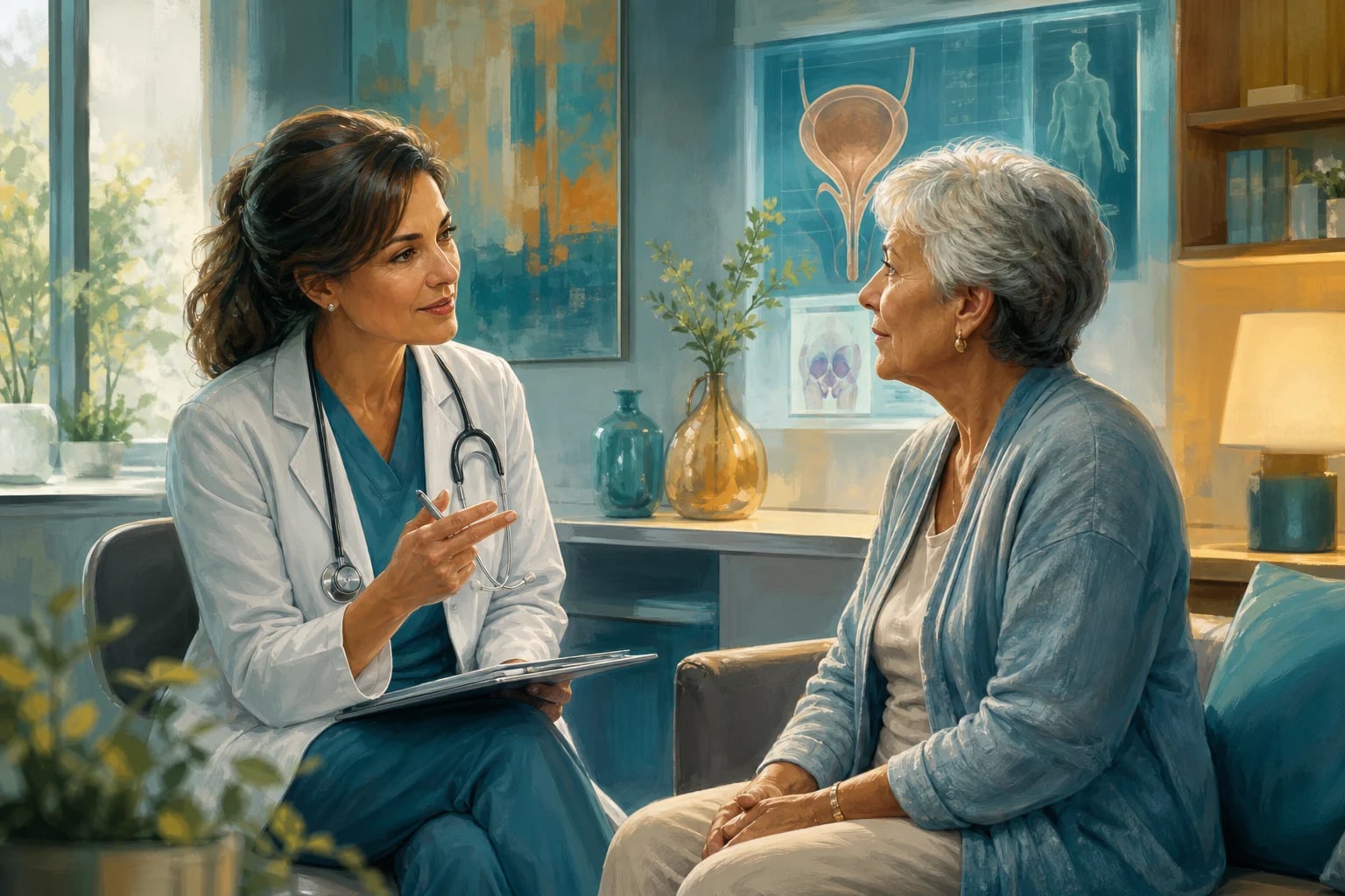 Clinical overview scene for Urinary Incontinence IN Older Adults.