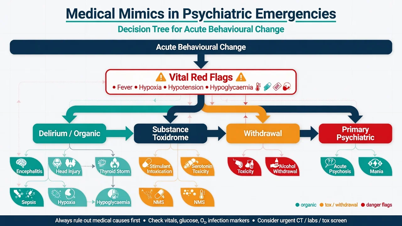 Decision tree of medical mimics in psychiatric emergencies