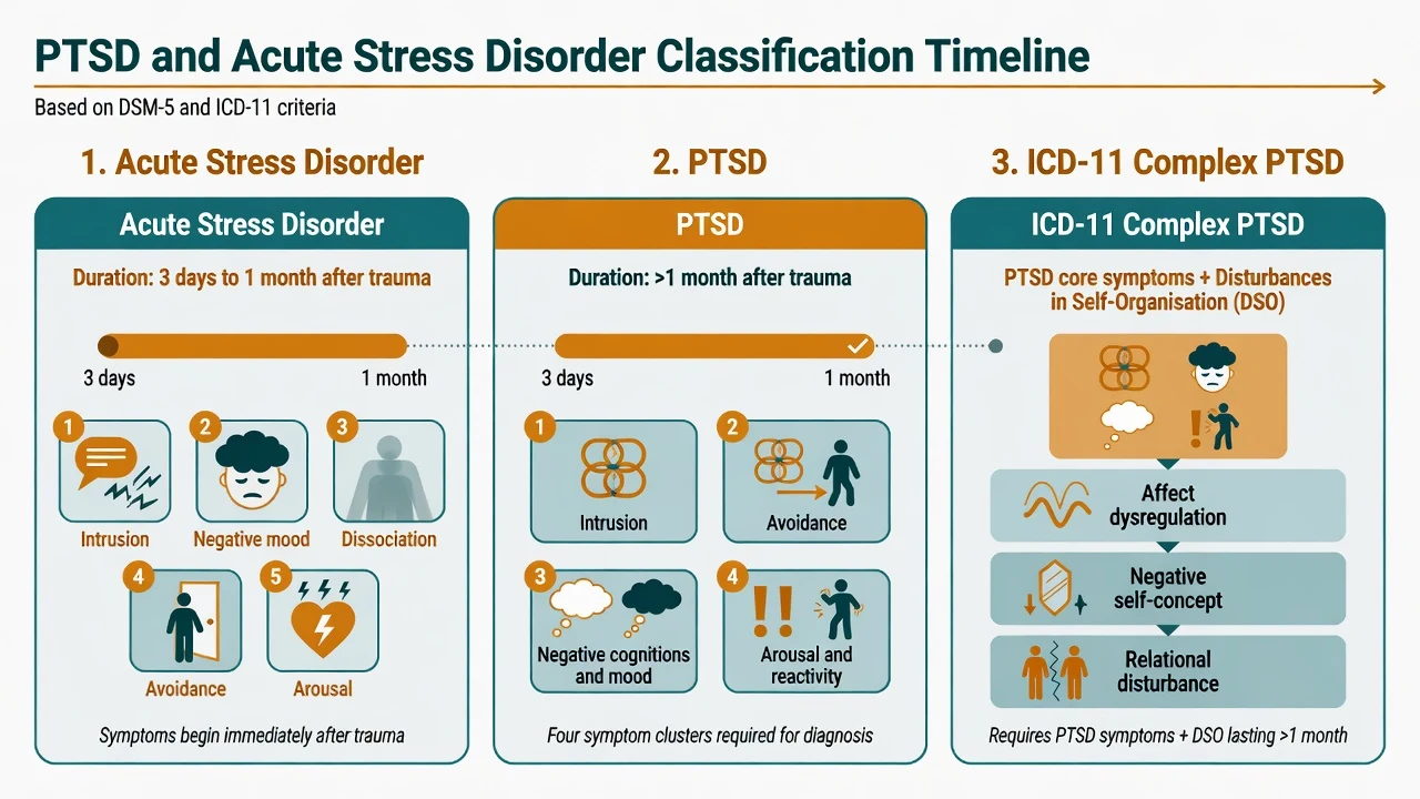Timeline classification of ASD, PTSD and ICD-11 complex PTSD