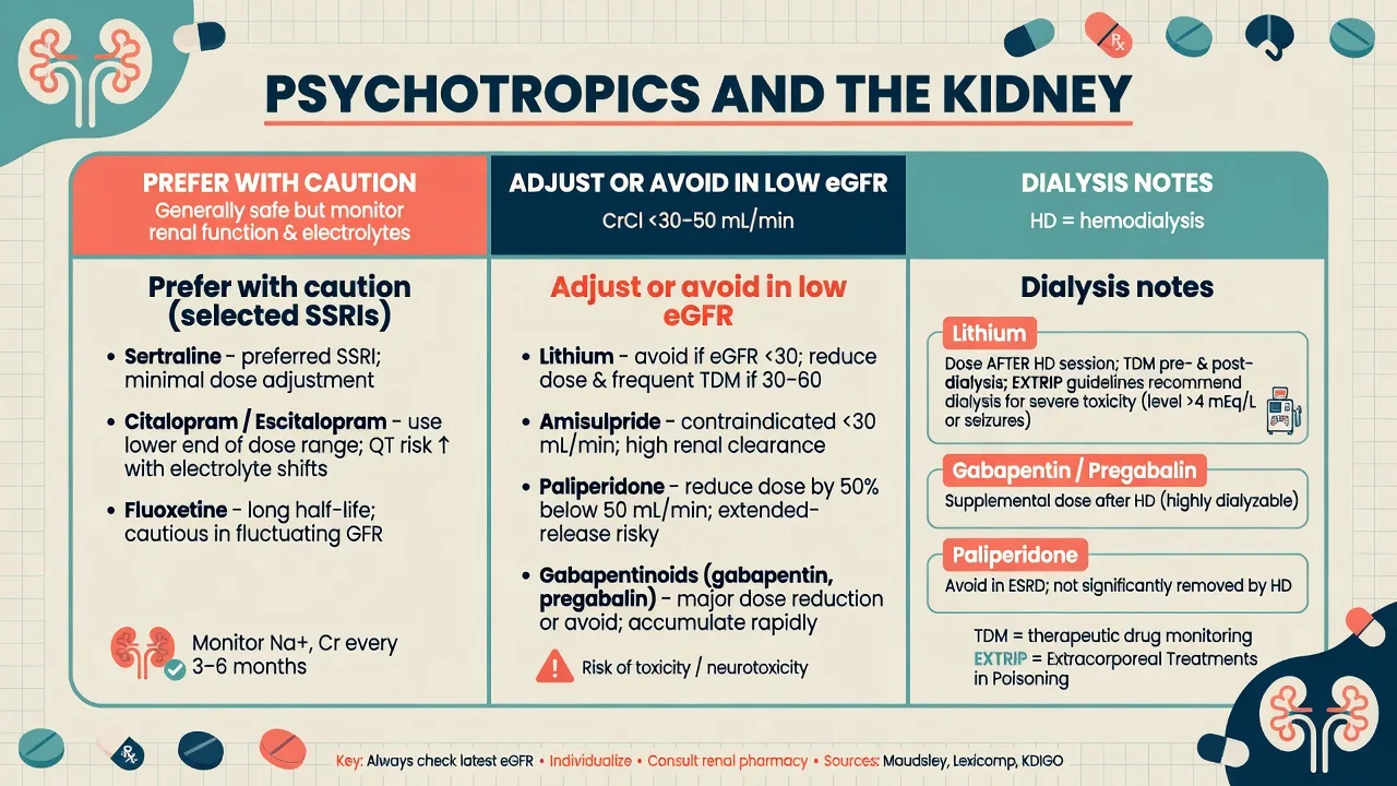 Stepwise management algorithm for renal dialysis psychiatry from screening through medical optimisation therapies and follow-up