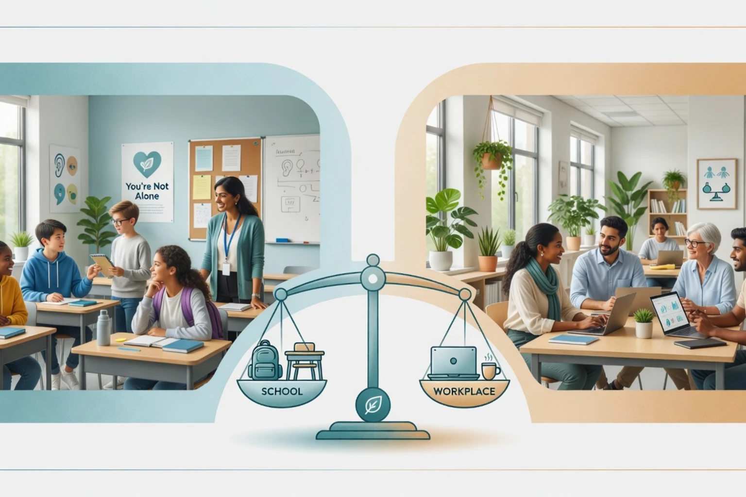School classroom and workplace team as linked mental health settings