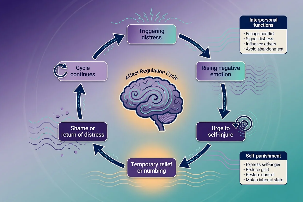 Circular affect-regulation cycle of NSSI with interpersonal and self-punishment function callouts