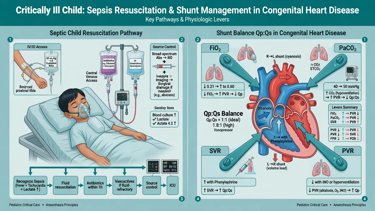 Sick child sepsis and congenital heart educational figure