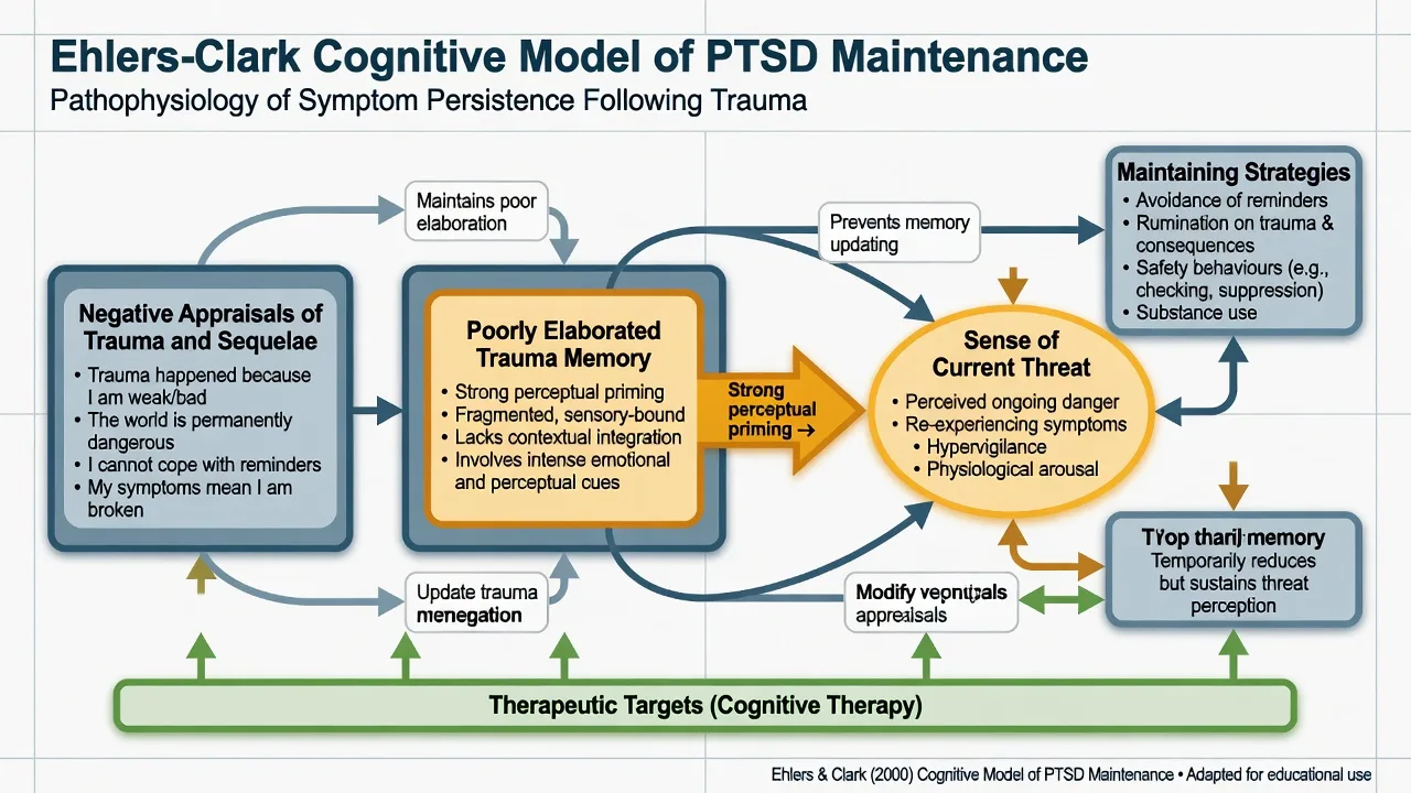 Psychiatrist and patient collaboratively reviewing a trauma memory processing plan in outpatient clinic