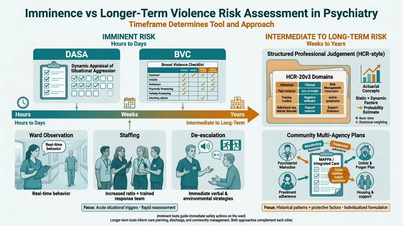 Comparison of imminent ward tools DASA and BVC versus longer-term SPJ and multi-agency community plans