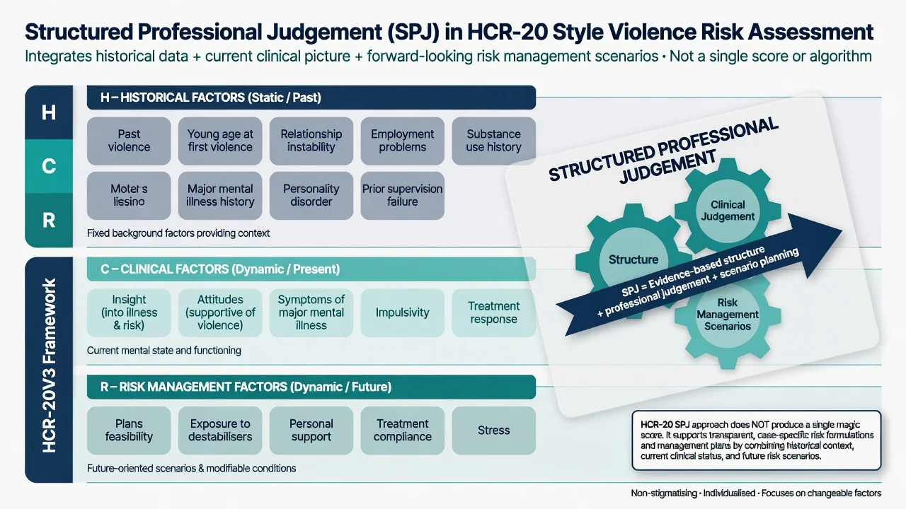 Structured professional judgement framework with Historical, Clinical, and Risk management domains