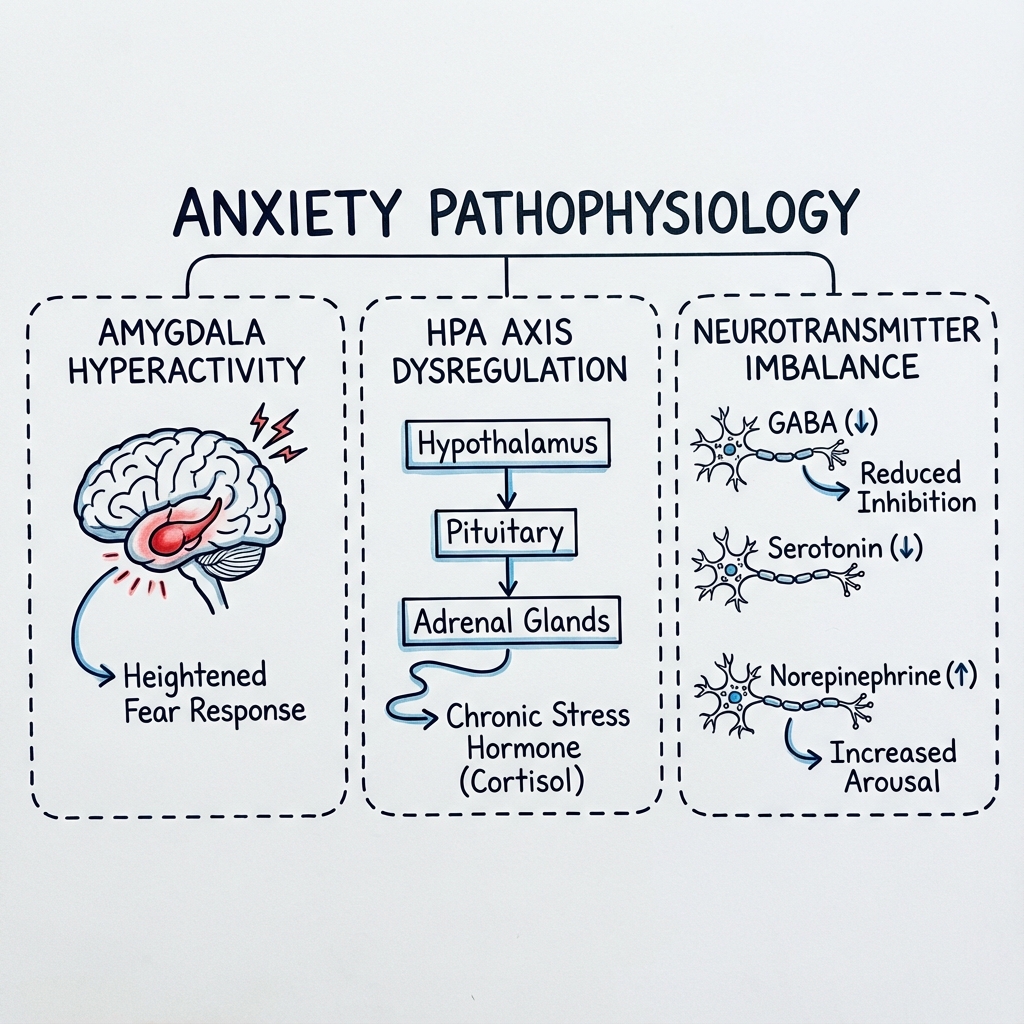 Anxiety Disorders in Adults: Comprehensive Clinical Management clinical diagram 1: Pathophysiology